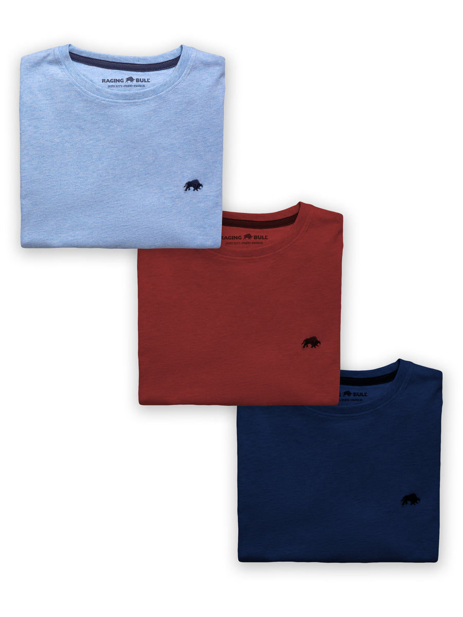 Multipack Classic Organic T-Shirt - Black/Sky Blue/Claret – Raging