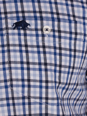 Long Sleeve Brushed Cotton Gingham Shirt - Sky Blue