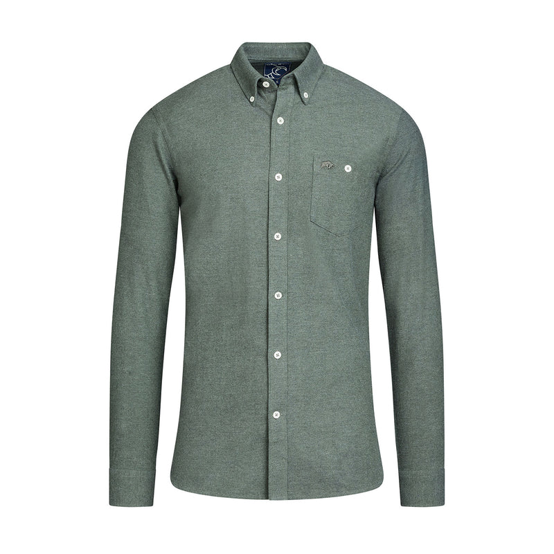 Long Sleeve Brushed Twill  Shirt - Khaki