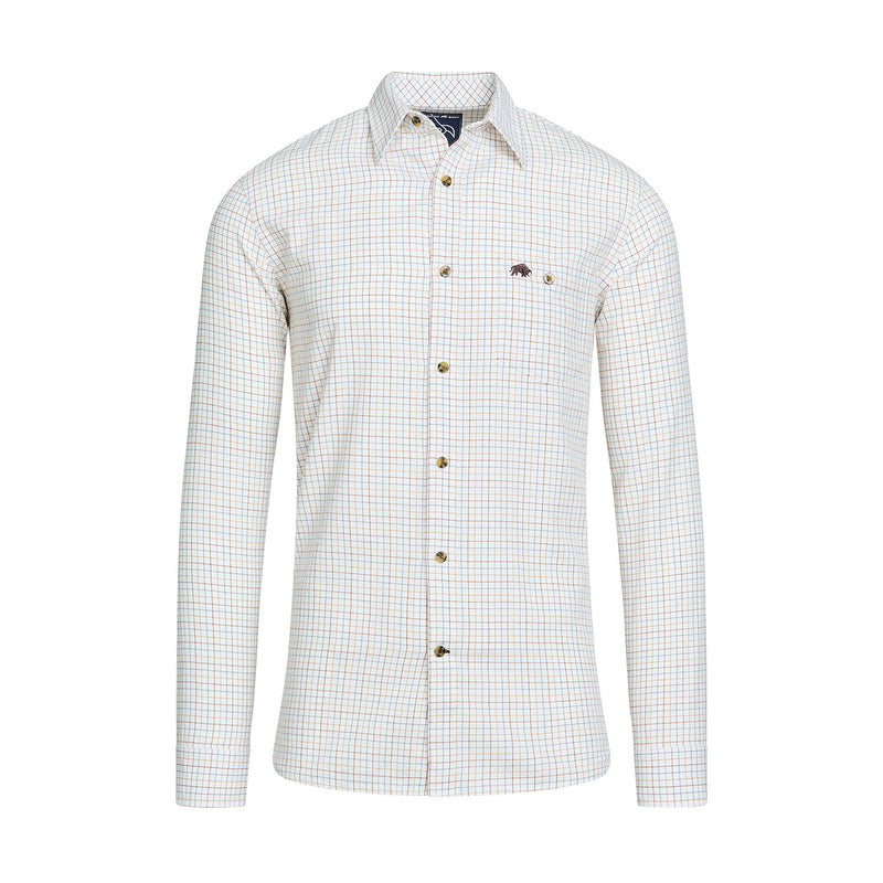 Long Sleeve Country Check Brushed Cotton Shirt - White