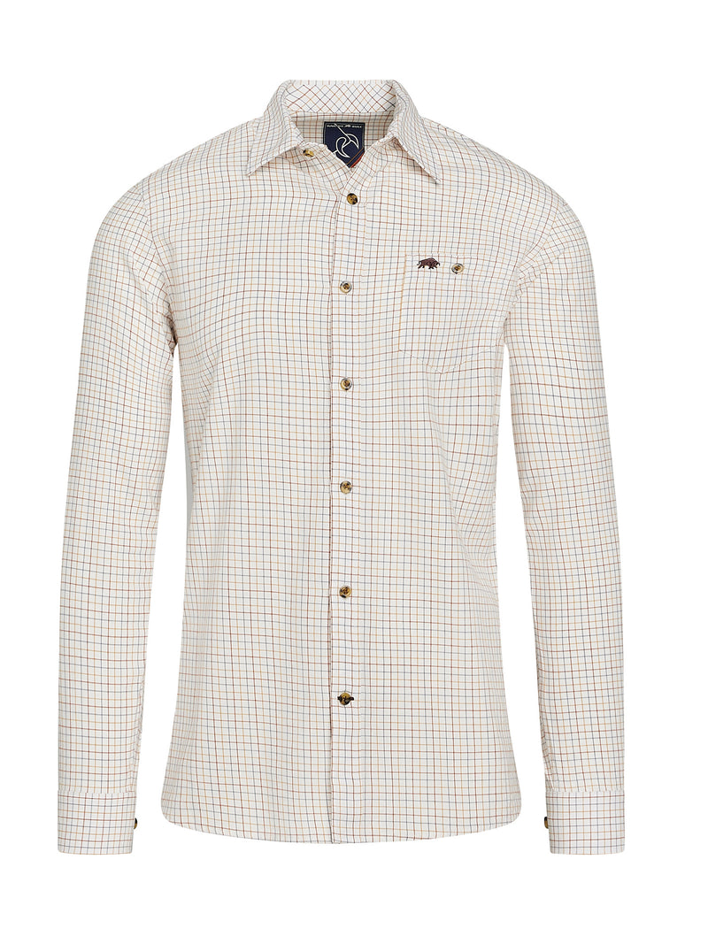 Long Sleeve Country Check Brushed Cotton Shirt - White