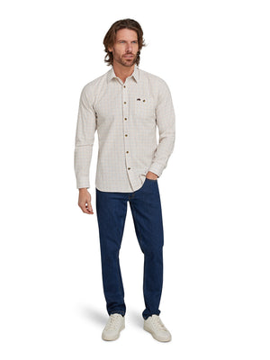 Long Sleeve Country Check Brushed Cotton Shirt - White