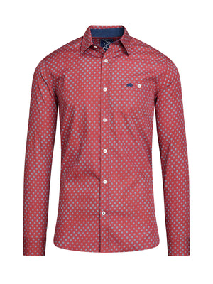 Long Sleeve Daisy Print Shirt - Claret