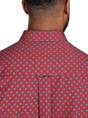 Long Sleeve Daisy Print Shirt - Claret