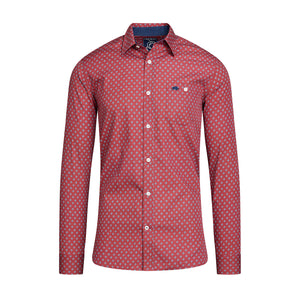 Long Sleeve Daisy Print Shirt - Claret