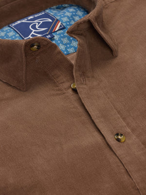 Long Sleeve Corduroy Shirt - Brown