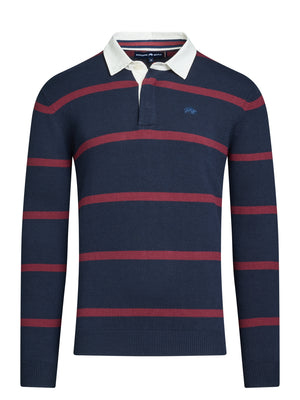 Knitted Rugby Top - Navy