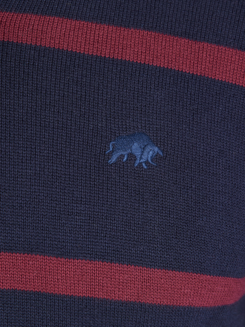 Knitted Rugby Top - Navy