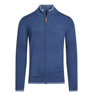 Zip Through Cardigan - Navy