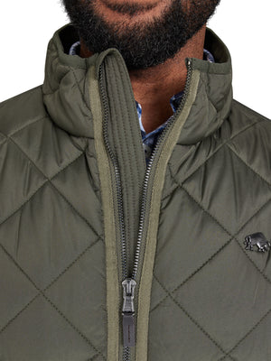 Patch Pocket Quilted Gilet - Khaki