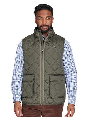 Patch Pocket Quilted Gilet - Khaki