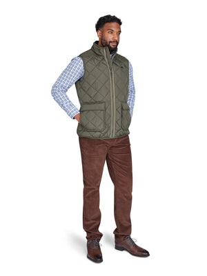 Patch Pocket Quilted Gilet - Khaki