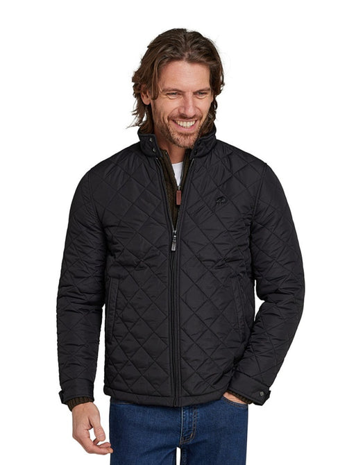 Lightweight Quilted Harrington Jacket - Black