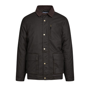 Wax Effect Cord Collar Jacket - Brown