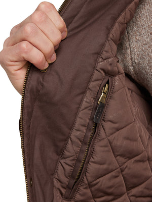 Wax Effect Cord Collar Jacket - Brown