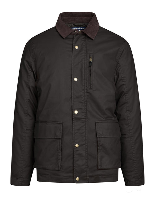 Wax Effect Cord Collar Jacket - Brown