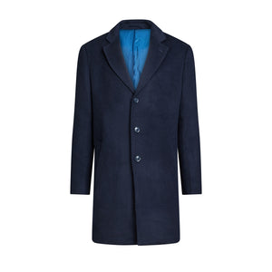 Wool Blend Coat - Navy