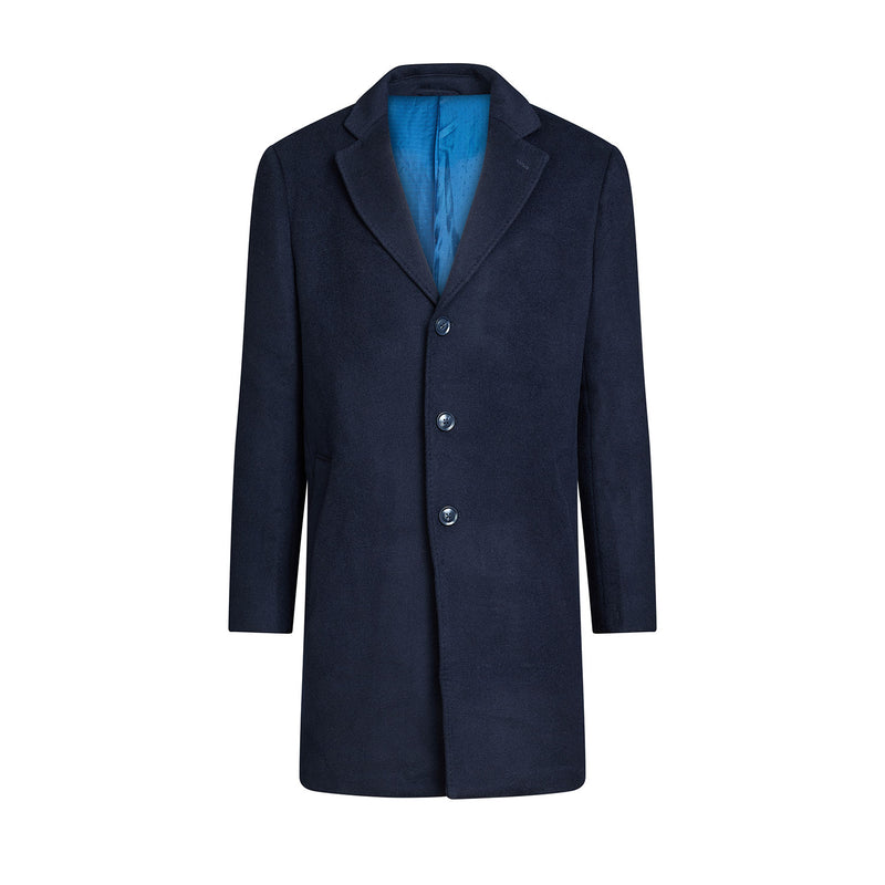 Wool Blend Coat - Navy