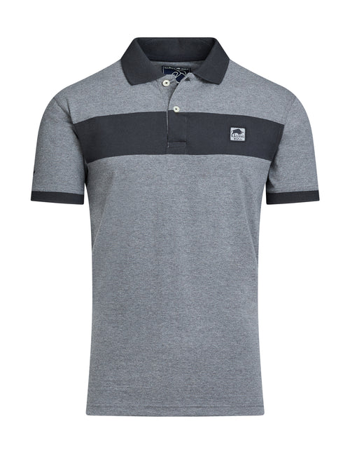 Engineered Panel Jersey Polo - Charcoal