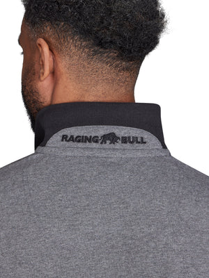 Engineered Panel Jersey Polo - Charcoal