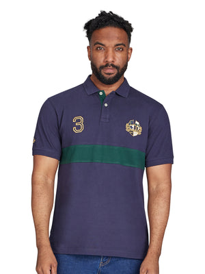 Cut & Sew Panel Pique Polo - Navy