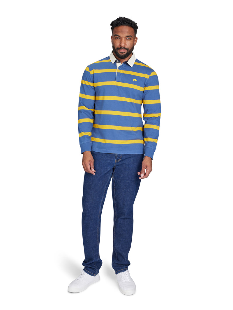 Long Sleeve Thin Stripe Rugby - Yellow