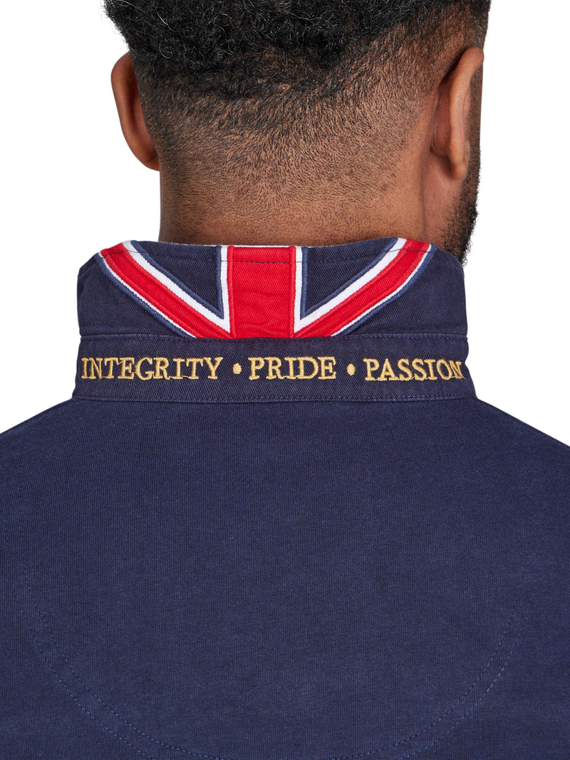 Long Sleeve Chest Panel Rugby - Navy