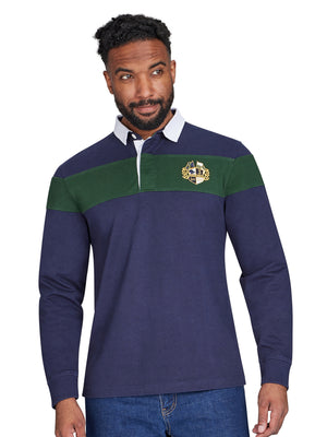 Long Sleeve Chest Panel Rugby - Navy