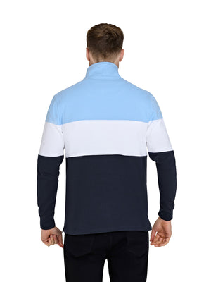 Cut & Sew Quarter Zip - Sky Blue