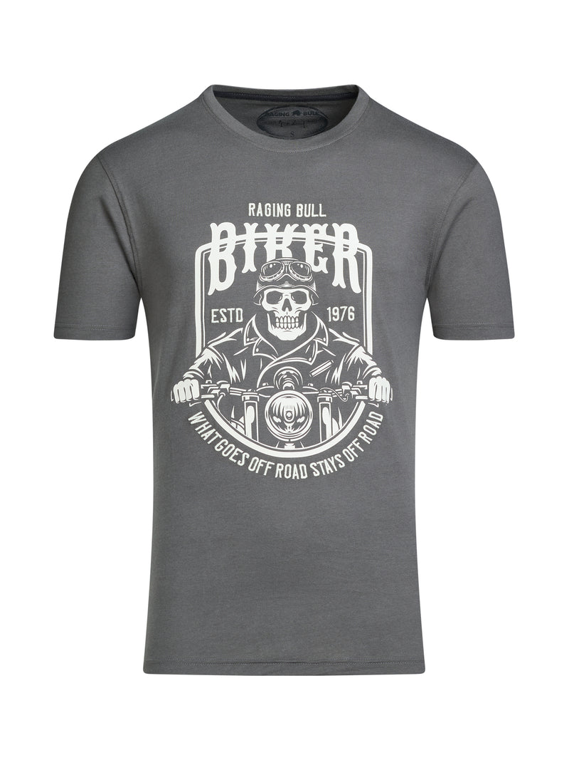 Biker Skull T-Shirt - Slate