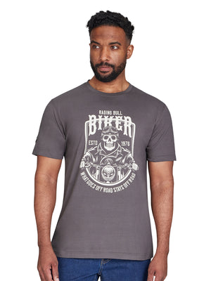 Biker Skull T-Shirt - Slate