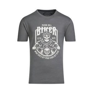 Biker Skull T-Shirt - Slate