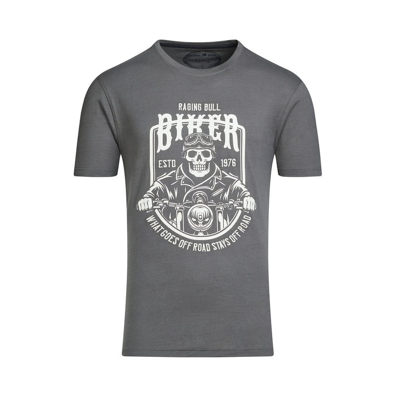 Biker Skull T-Shirt - Slate