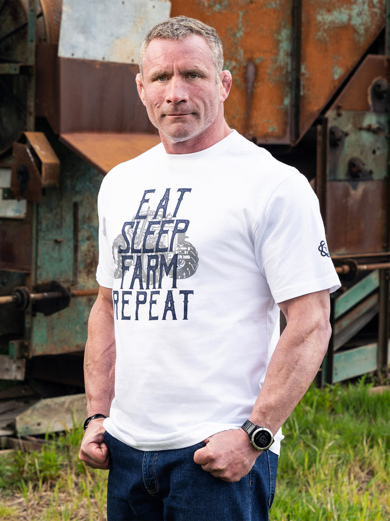 YFC Eat Sleep Farm Repeat - White