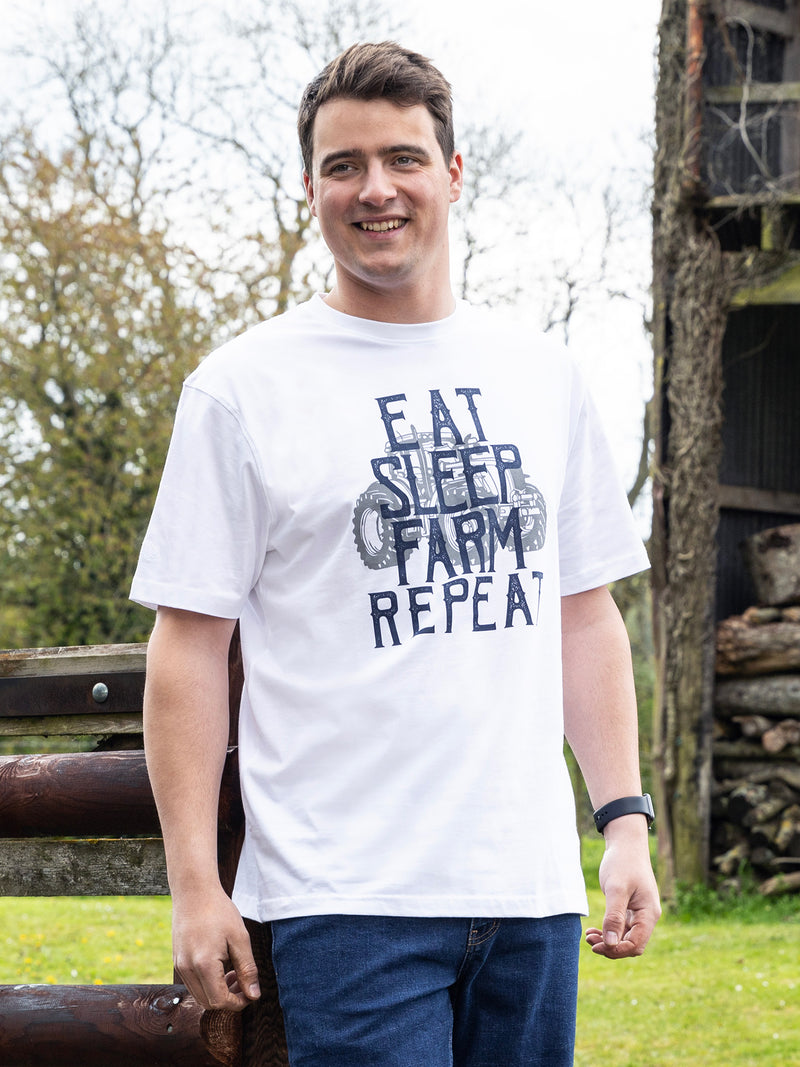 YFC Eat Sleep Farm Repeat - White