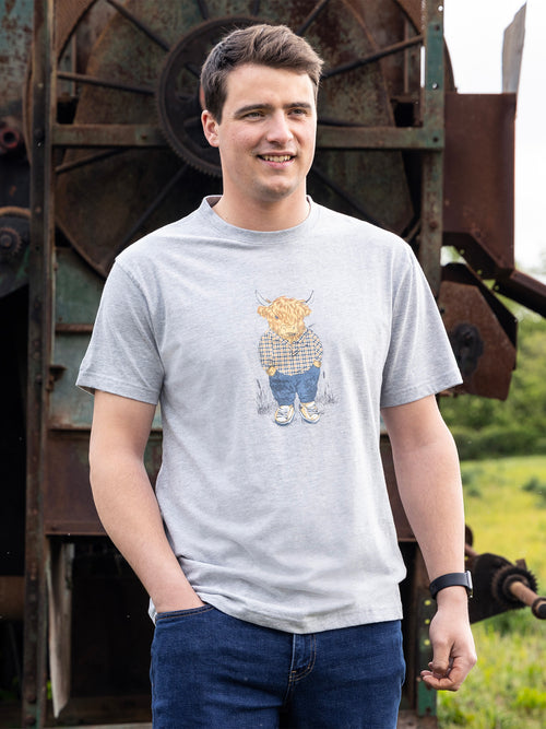 YFC Bully Boy Farmer T-Shirt - Grey Marl