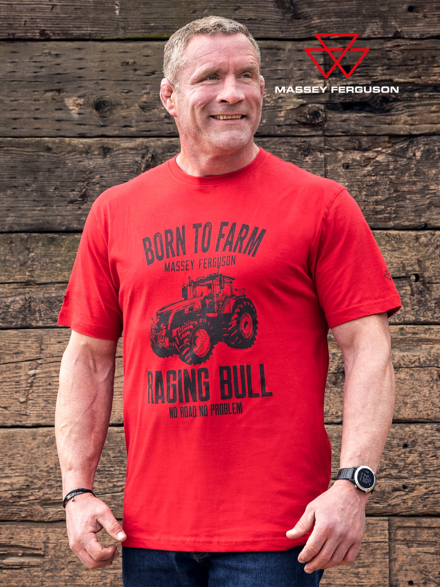 Massey Ferguson Born To Farm T Shirt Red Raging Bull Clothing