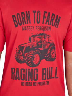 Massey Ferguson Born To Farm T-Shirt - Red