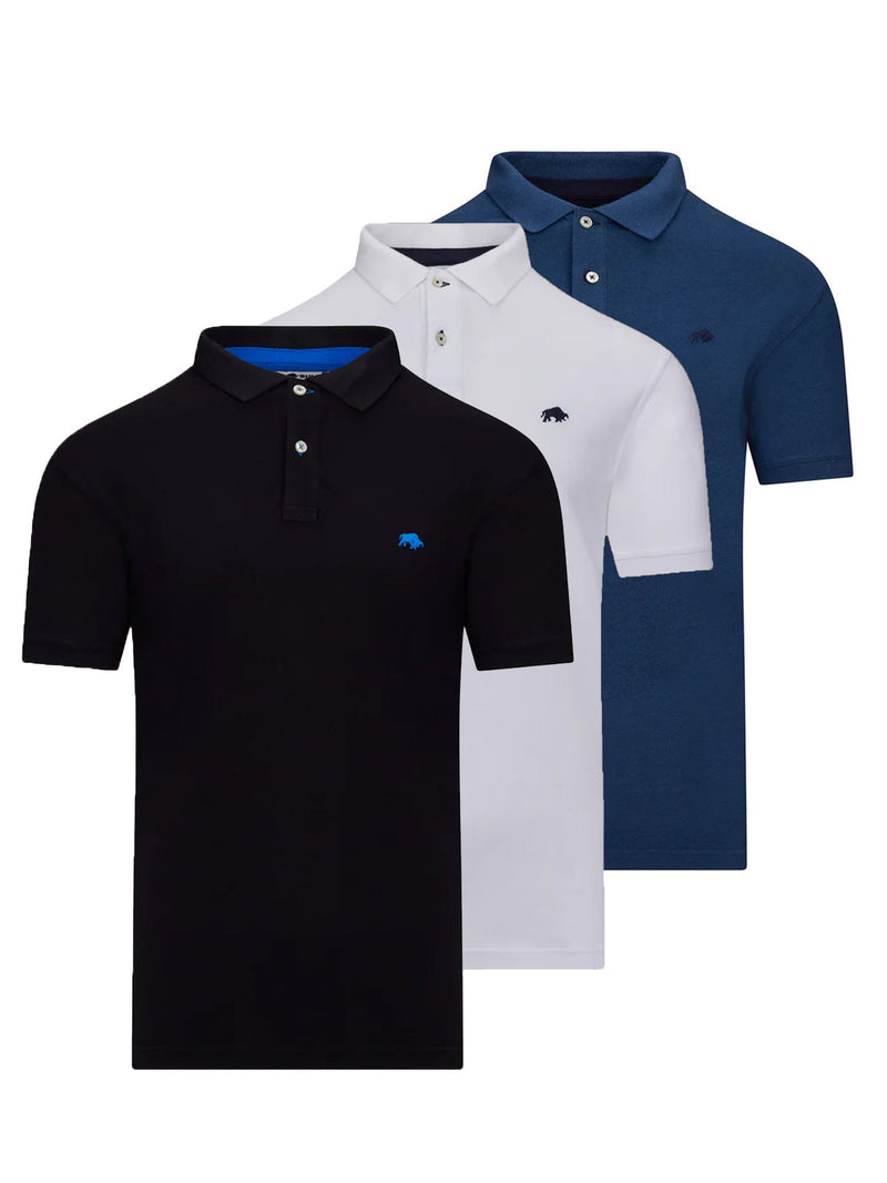 Multipack Classic Organic Polo - Black / White / Denim