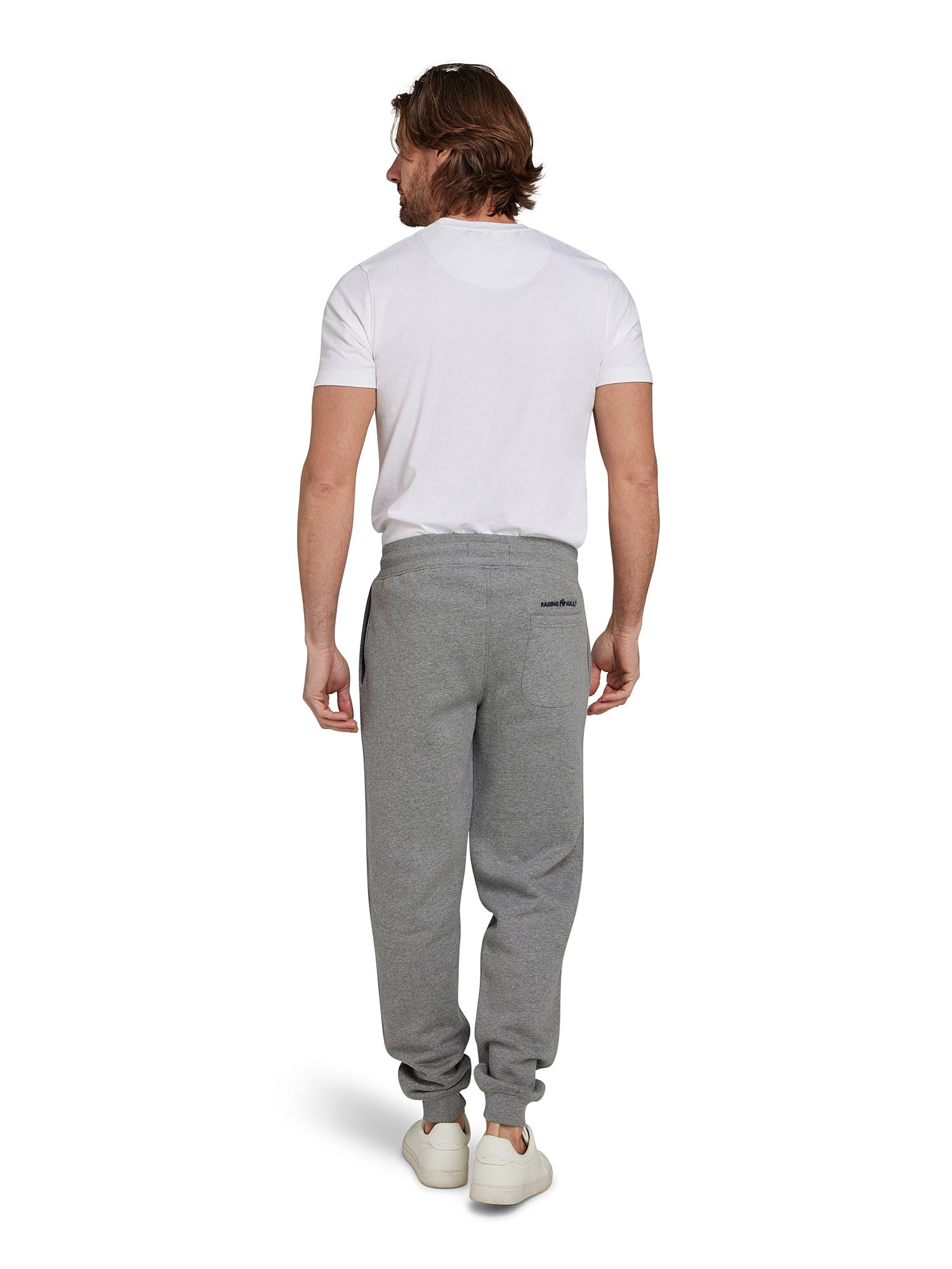 Cuffed Sweatpants Grey Marl Raging Bull Clothing