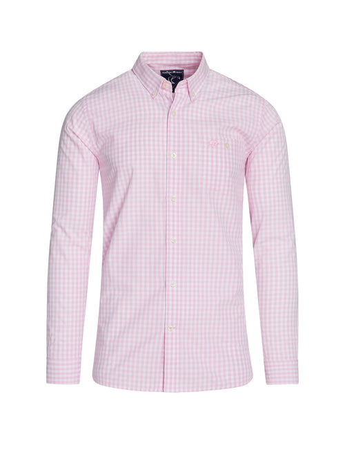 Long Sleeve Classic Gingham Shirt - Pink