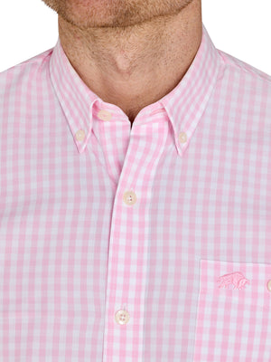 Long Sleeve Classic Gingham Shirt - Pink