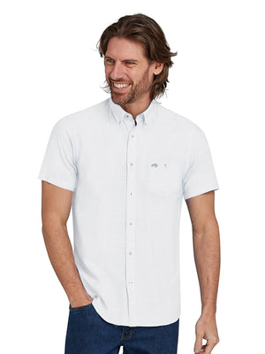 Classic 2 Pack Short Sleeve Linen Shirt - Chambray/White