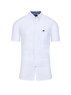 Classic Short Sleeve Linen Shirt - White