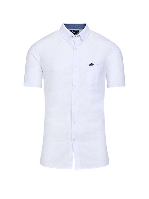 Classic Short Sleeve Linen Shirt - White