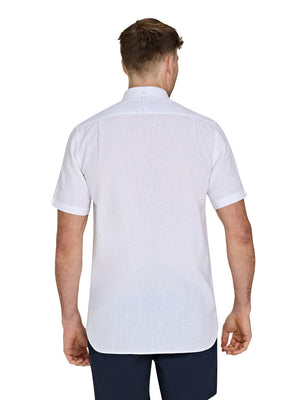 Classic Short Sleeve Linen Shirt - White