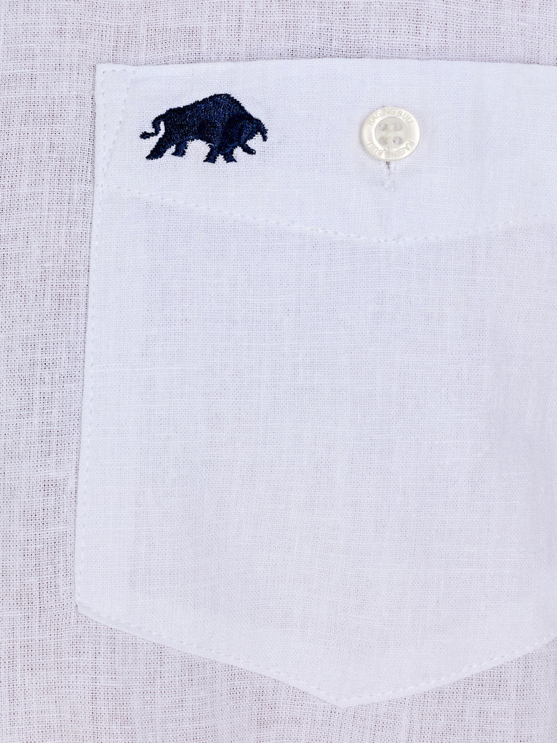 Classic Short Sleeve Linen Shirt - White