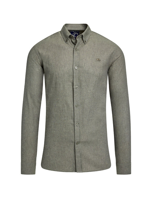 Classic Long Sleeve Linen Shirt - Olive