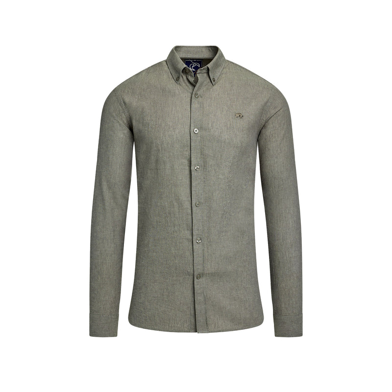 Classic Long Sleeve Linen Shirt - Olive