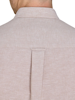 Long Sleeve Linen Look Shirt - Tan